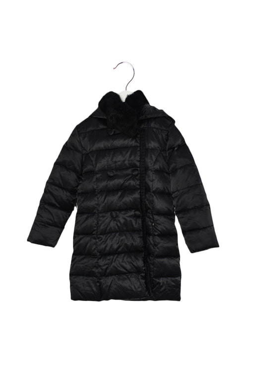 A Black Puffer/Quilted Jackets from Miss Grant in size 8Y for girl. (Front View)