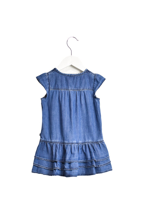 A Blue Short Sleeve Dresses from Jacadi in size 12-18M for girl. (Back View)