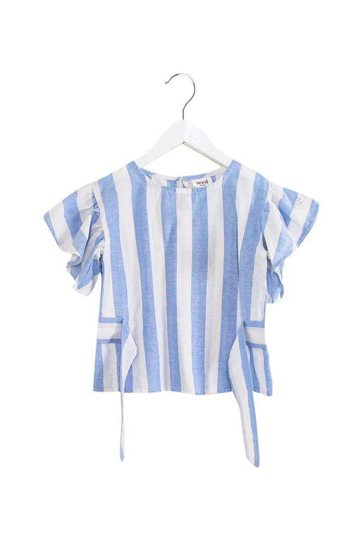 A Blue Short Sleeve Tops from Seed in size 4T for girl. (Front View)