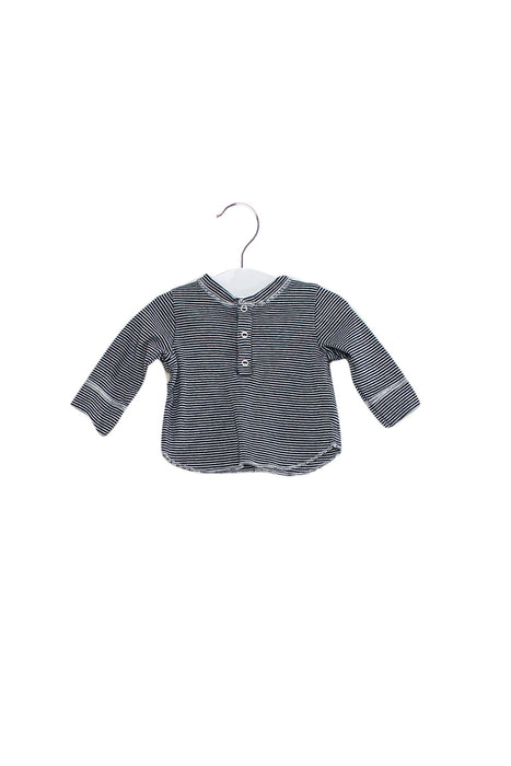 A Navy Long Sleeve Tops from Petit Bateau in size 0-3M for girl. (Front View)