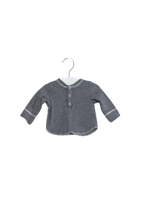 A Navy Long Sleeve Tops from Petit Bateau in size 0-3M for girl. (Front View)