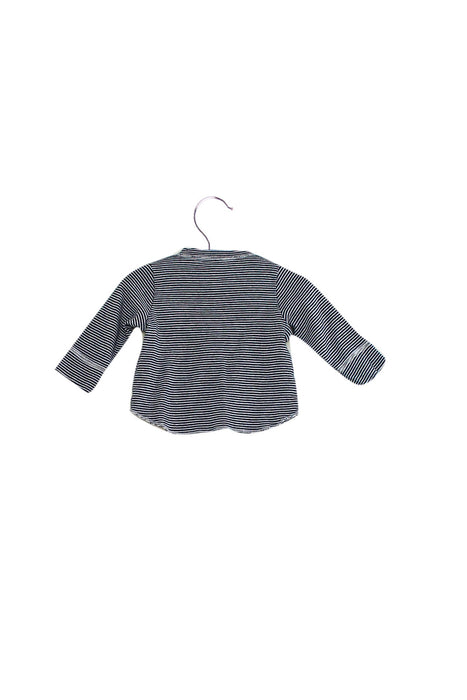 A Navy Long Sleeve Tops from Petit Bateau in size 0-3M for girl. (Back View)