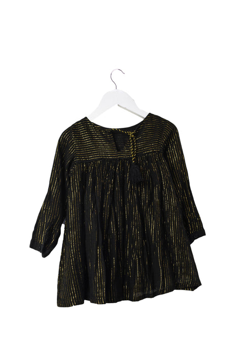 A Gold Long Sleeve Dresses from Zef in size 2T for girl. (Back View)