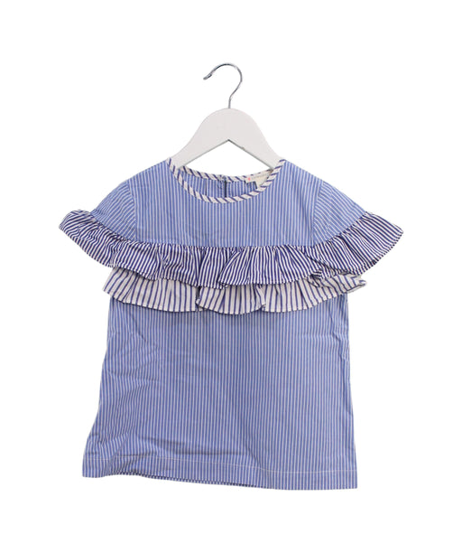 A Blue Short Sleeve Tops from Crewcuts in size 7Y for girl. (Front View)