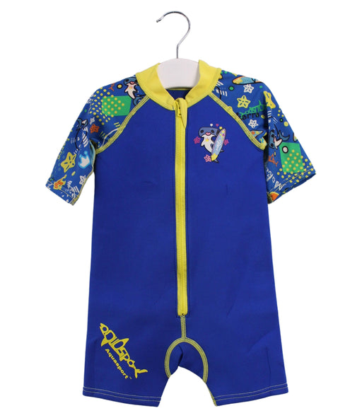A Blue Wetsuits from Aquasport in size 2T for boy. (Front View)