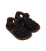 A Black Sandals from Pom d’Api in size 3T for boy. (Front View)