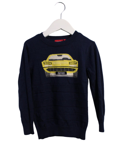 A Navy Knit Sweaters from Ferrari in size 4T for boy. (Front View)