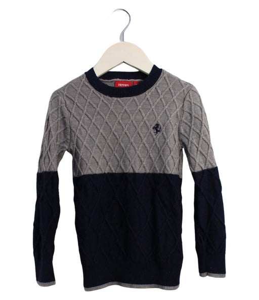 A Grey Knit Sweaters from Ferrari in size 4T for boy. (Front View)