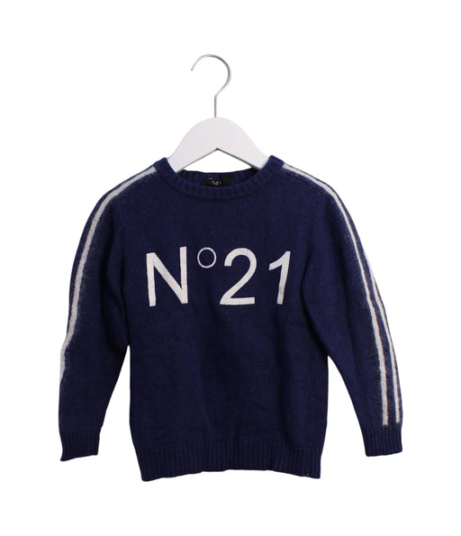 A Navy Knit Sweaters from Nº21 in size 6T for boy. (Front View)