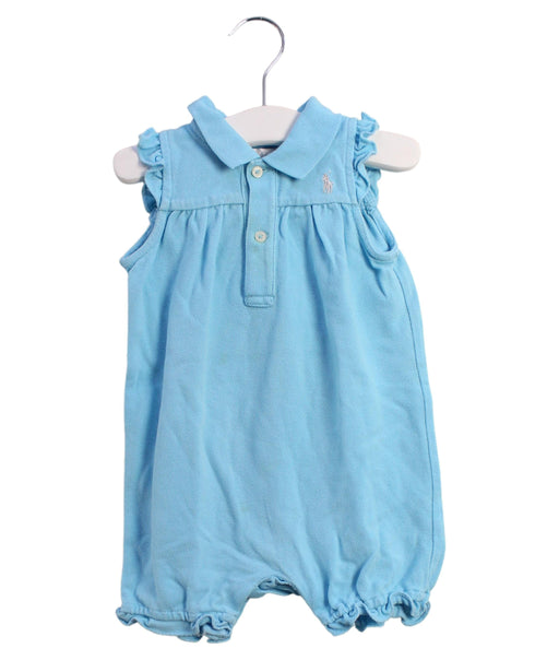 A Blue Rompers from Ralph Lauren in size 6-12M for girl. (Front View)