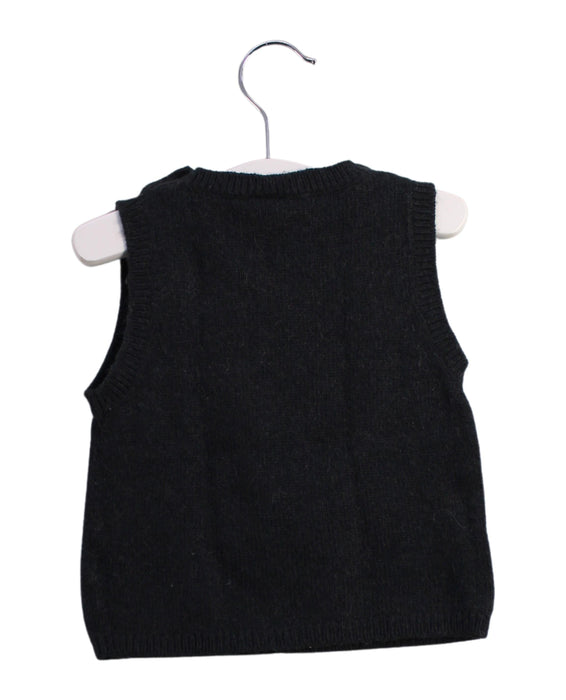 A Black Sweater Vests from Petit Bateau in size 6-12M for boy. (Back View)