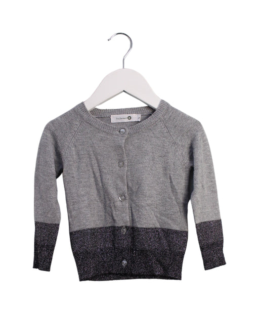 A Grey Cardigans from Troizenfants in size 2T for girl. (Front View)