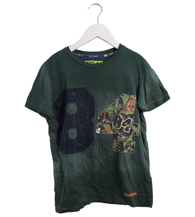 A Green Short Sleeve T Shirts from Desigual in size 7Y for boy. (Front View)