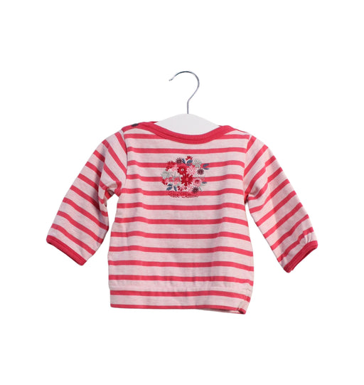 A Pink Long Sleeve Tops from Petit Bateau in size 3-6M for girl. (Front View)