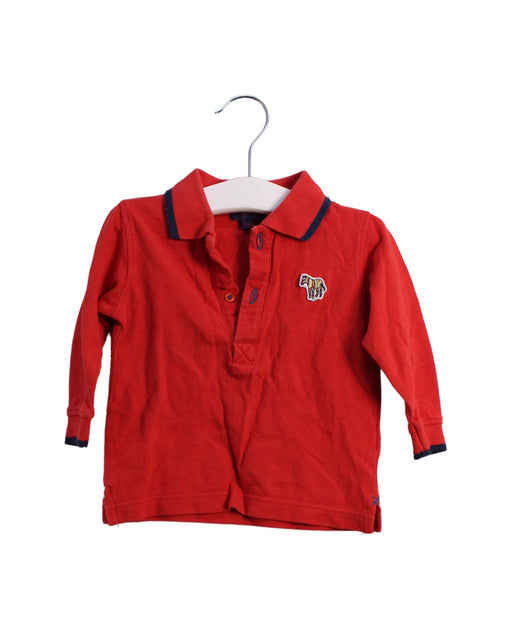 A Red Long Sleeve Polos from Paul Smith in size 6-12M for boy. (Front View)