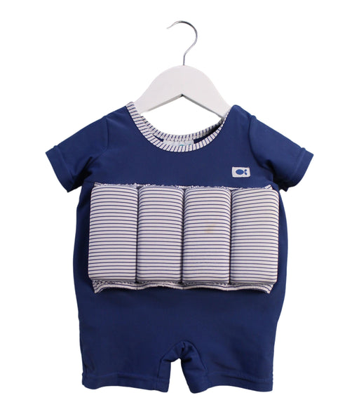 A Blue Floatsuits from Cuddle Fish in size 2T for boy. (Front View)