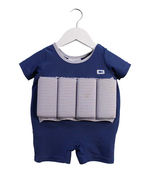 A Blue Floatsuits from Cuddle Fish in size 2T for boy. (Front View)