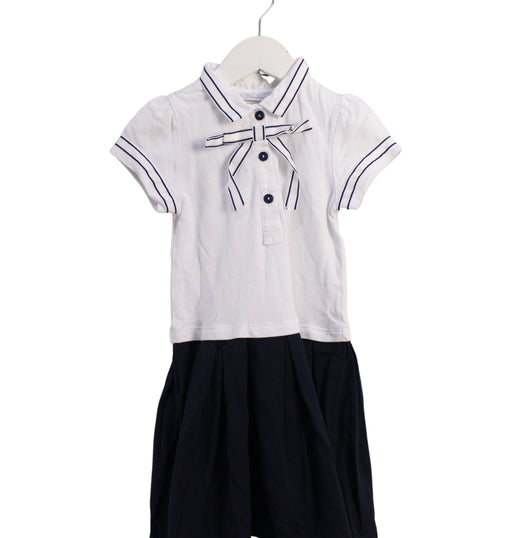 A White Short Sleeve Dresses from Patachou in size 5T for girl. (Front View)