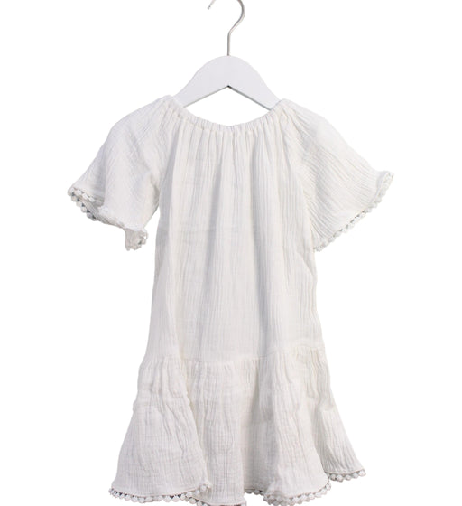 A White Short Sleeve Dresses from Cotton Pigs in size 3T for girl. (Front View)