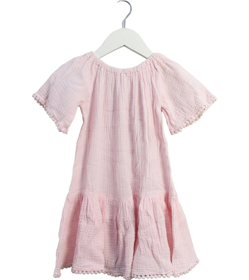 A Pink Short Sleeve Dresses from Cotton Pigs in size 3T for girl. (Front View)
