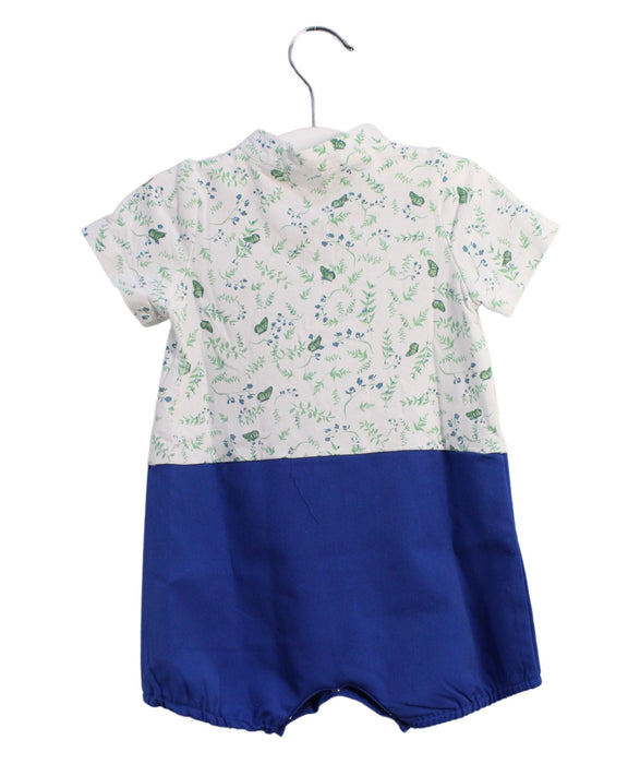 A Blue Rompers from Le Petit Society in size 6-12M for girl. (Back View)