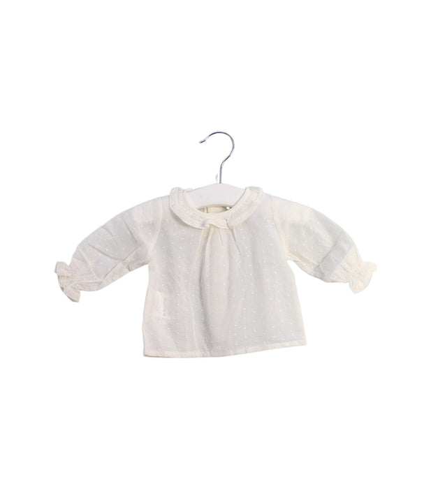 A White Long Sleeve Tops from Pili Carrera in size 0-3M for girl. (Front View)