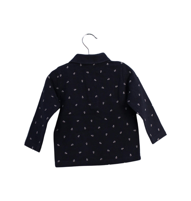 A Navy Long Sleeve Polos from Petit Bateau in size 6-12M for boy. (Back View)