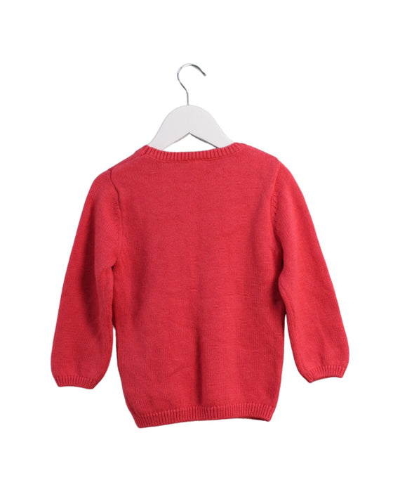 A Pink Knit Sweaters from Petit Bateau in size 3T for girl. (Back View)