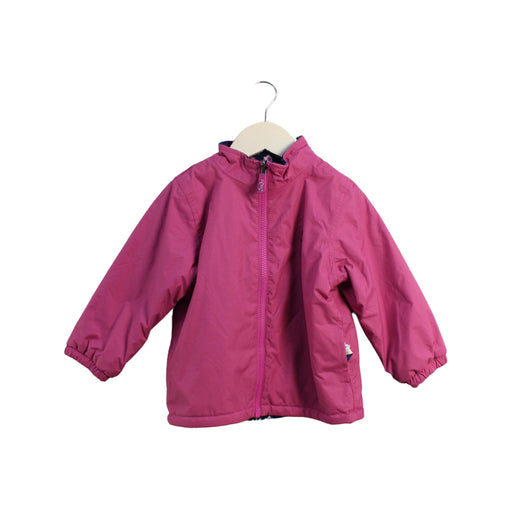 A Pink Lightweight Jackets from Jojo Maman Bébé in size 2T for girl. (Front View)