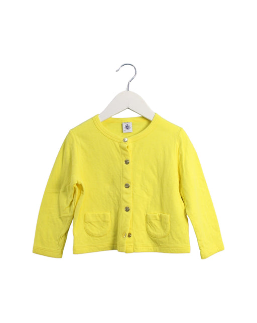 A Yellow Cardigans from Petit Bateau in size 3T for girl. (Front View)