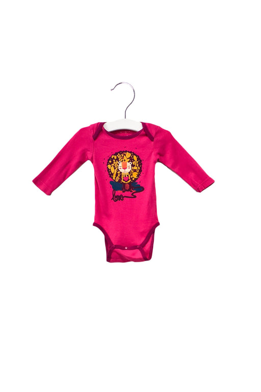 A Pink Long Sleeve Bodysuits from DPAM in size 3-6M for girl. (Front View)