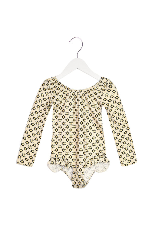 A Gold Long Sleeve Bodysuits from Seed in size 3T for girl. (Front View)