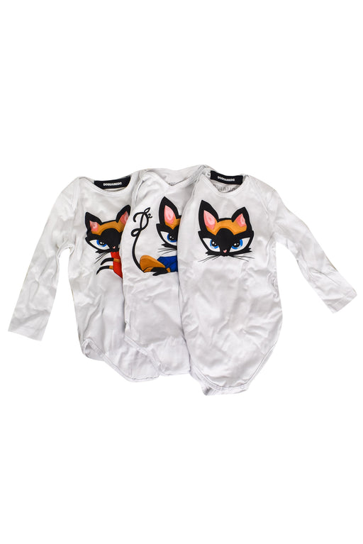 A White Long Sleeve Bodysuits from DSquared2 in size 3-6M for girl. (Front View)