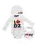 A White Long Sleeve Bodysuits from DSquared2 in size 3-6M for boy. (Front View)