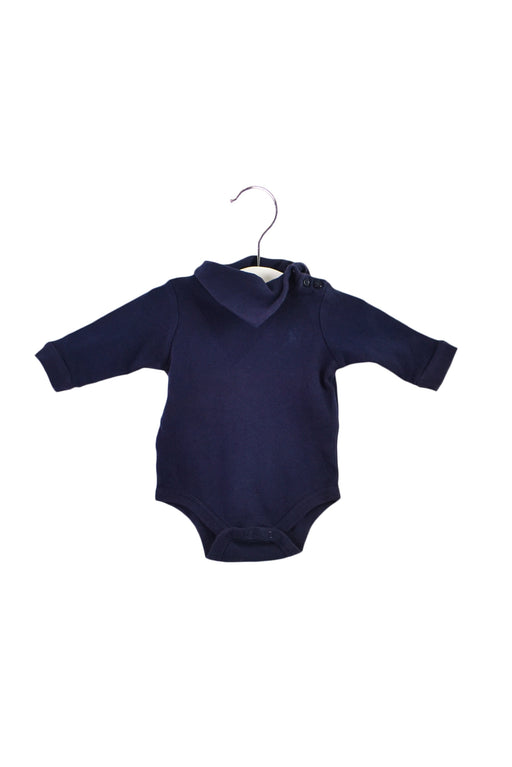A Navy Long Sleeve Bodysuits from Ralph Lauren in size 0-3M for boy. (Front View)