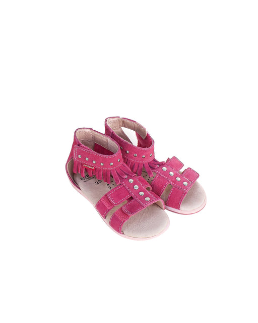A Pink Sandals from pediped in size EU22 for girl. (Front View)