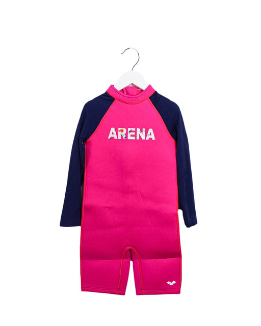 A Pink Wetsuits from Arena in size 5T for girl. (Front View)