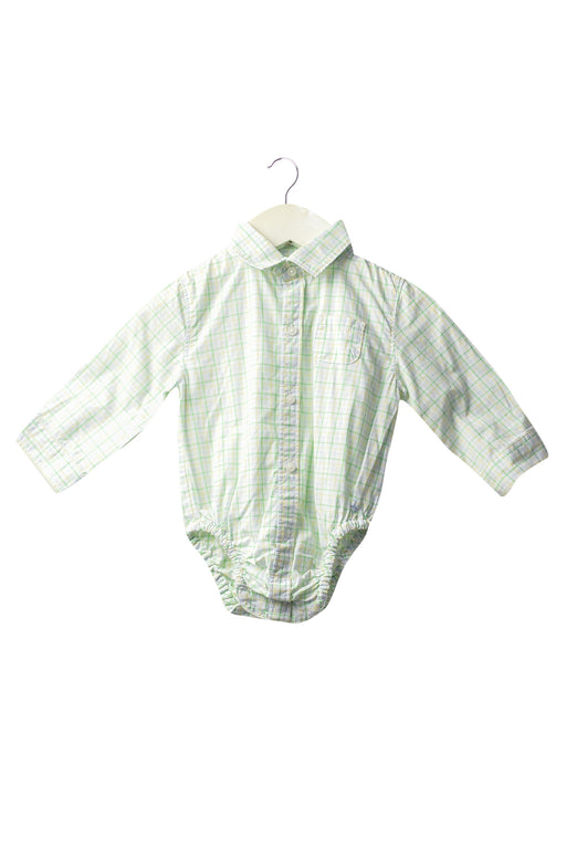 A Green Long Sleeve Bodysuits from Janie & Jack in size 6-12M for girl. (Front View)