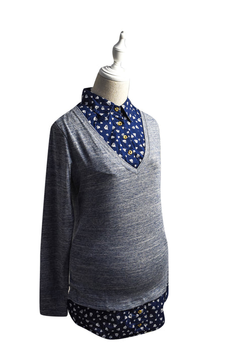Blue Mamaway Maternity Long Sleeve Top S (US6) at Retykle