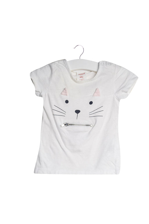 A White Short Sleeve T Shirts from Seed in size 0-3M for girl. (Front View)