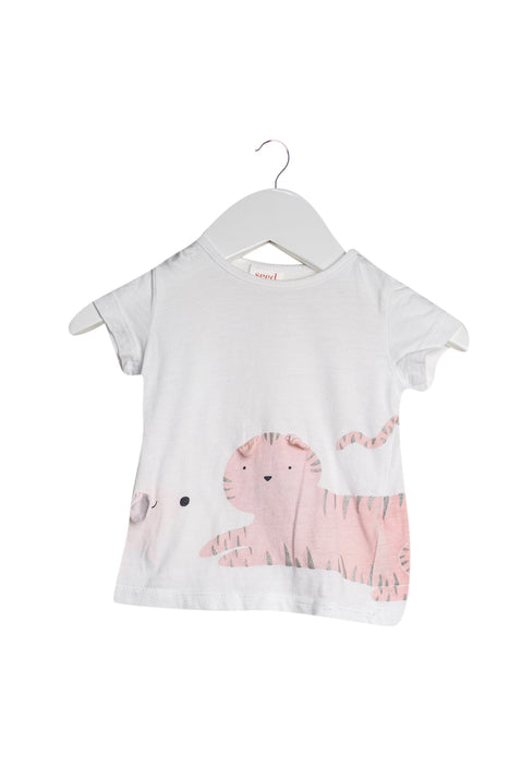 A White Short Sleeve T Shirts from Seed in size 0-3M for girl. (Front View)