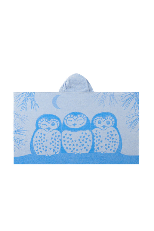 Blue Breganwood Hooded Kids Towel - Blue Owl O/S at Retykle