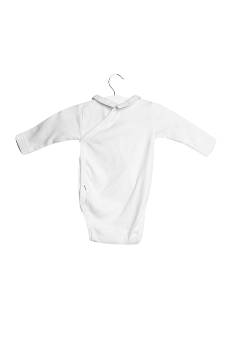 A White Long Sleeve Bodysuits from Jacadi in size 0-3M for neutral. (Back View)