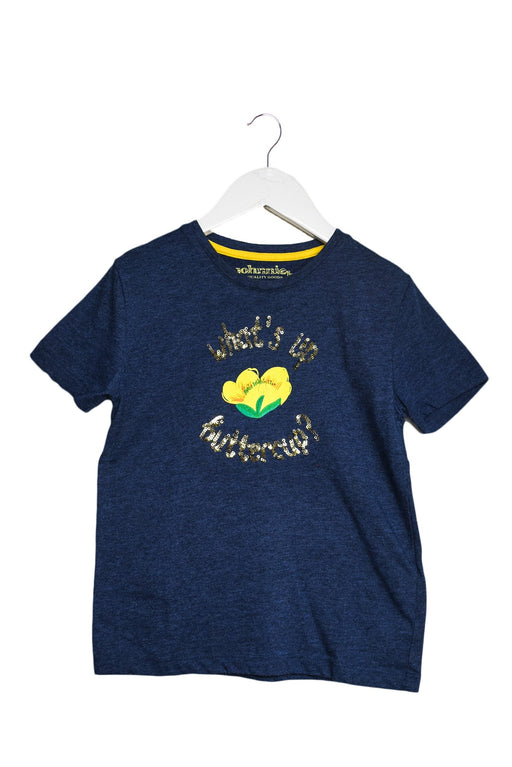 A Navy Short Sleeve T Shirts from Johnnie b in size 6T for girl. (Front View)