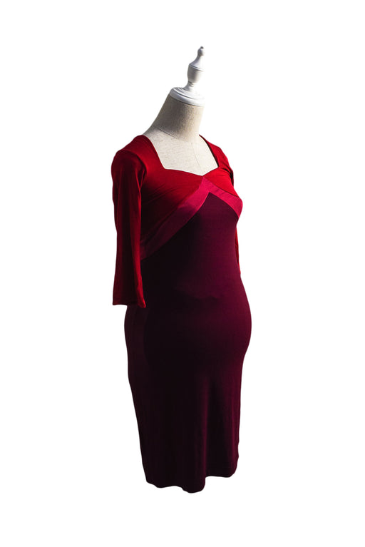 Red Tiffany Rose Maternity Long Sleeve Dress XS - S (UK6 - UK8) at Retykle