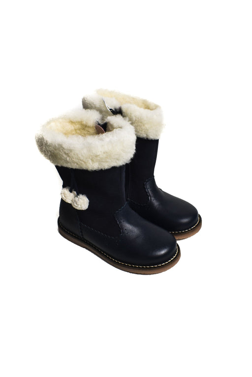 A Navy Winter Boots from Jacadi in size 4T for girl. (Front View)