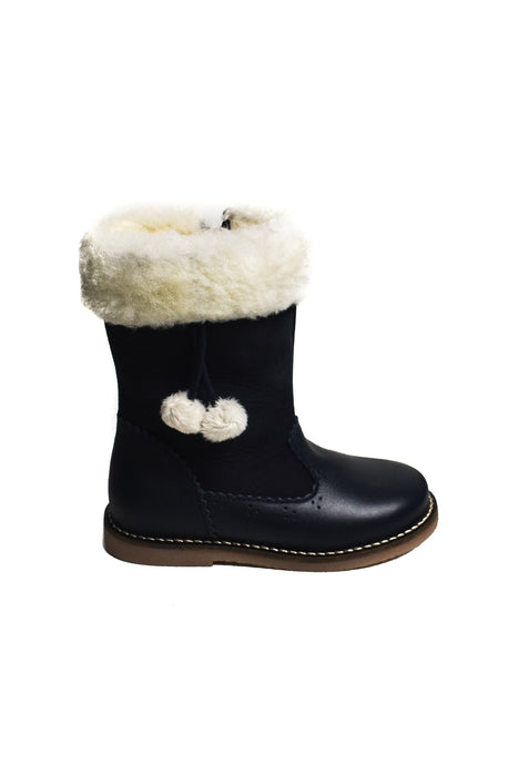 A Navy Winter Boots from Jacadi in size 4T for girl. (Back View)