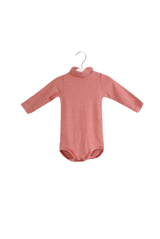 A Red Long Sleeve Bodysuits from Petit Bateau in size 3-6M for neutral. (Front View)