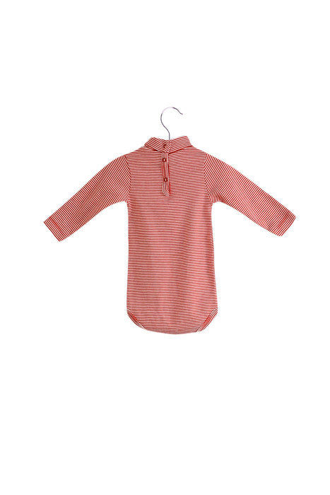 A Red Long Sleeve Bodysuits from Petit Bateau in size 3-6M for neutral. (Back View)