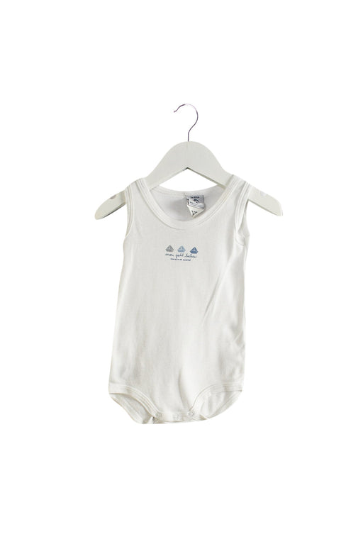 A White Sleeveless Bodysuits from Petit Bateau in size 0-3M for neutral. (Front View)